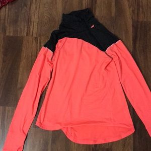 Bright coral and black active jacket
